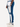 Kali Block Sweats: Pants - Petrol Blue & White with 254