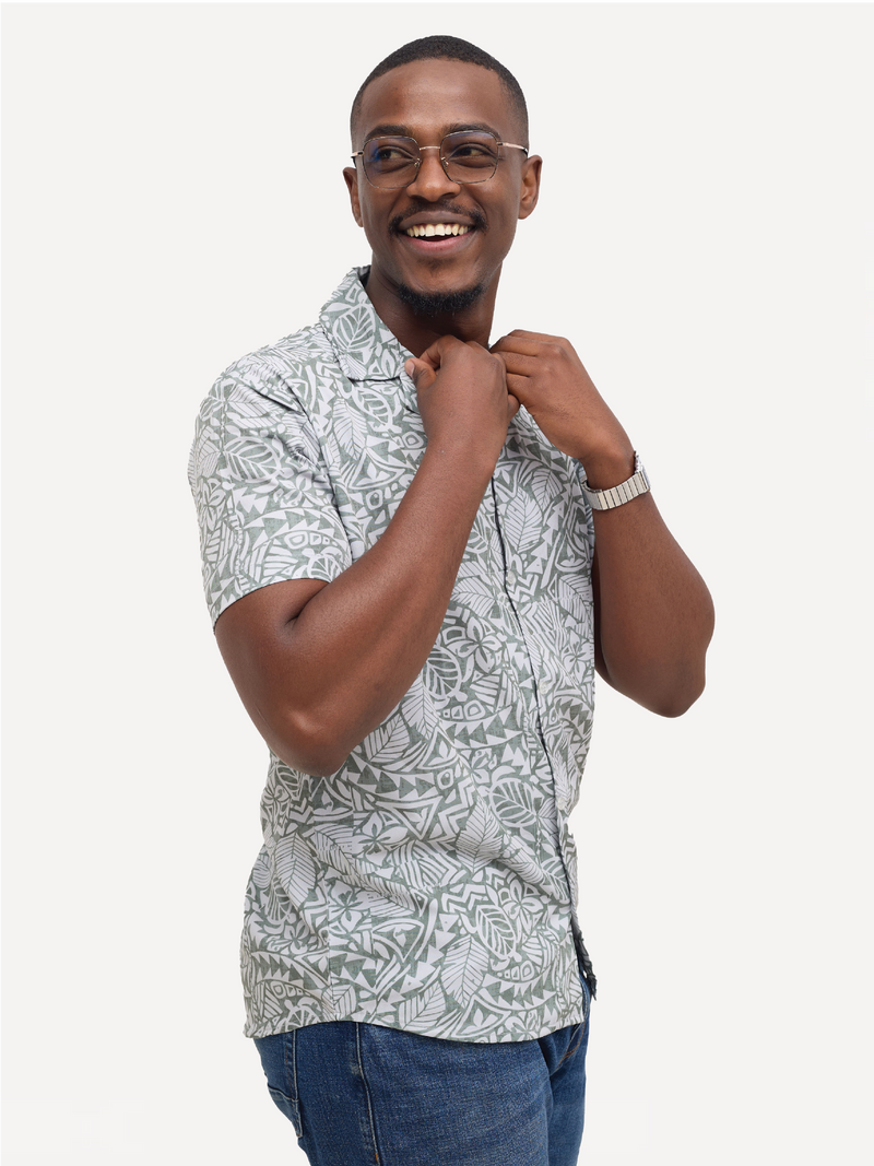 KaliShirts: Green Palm Print