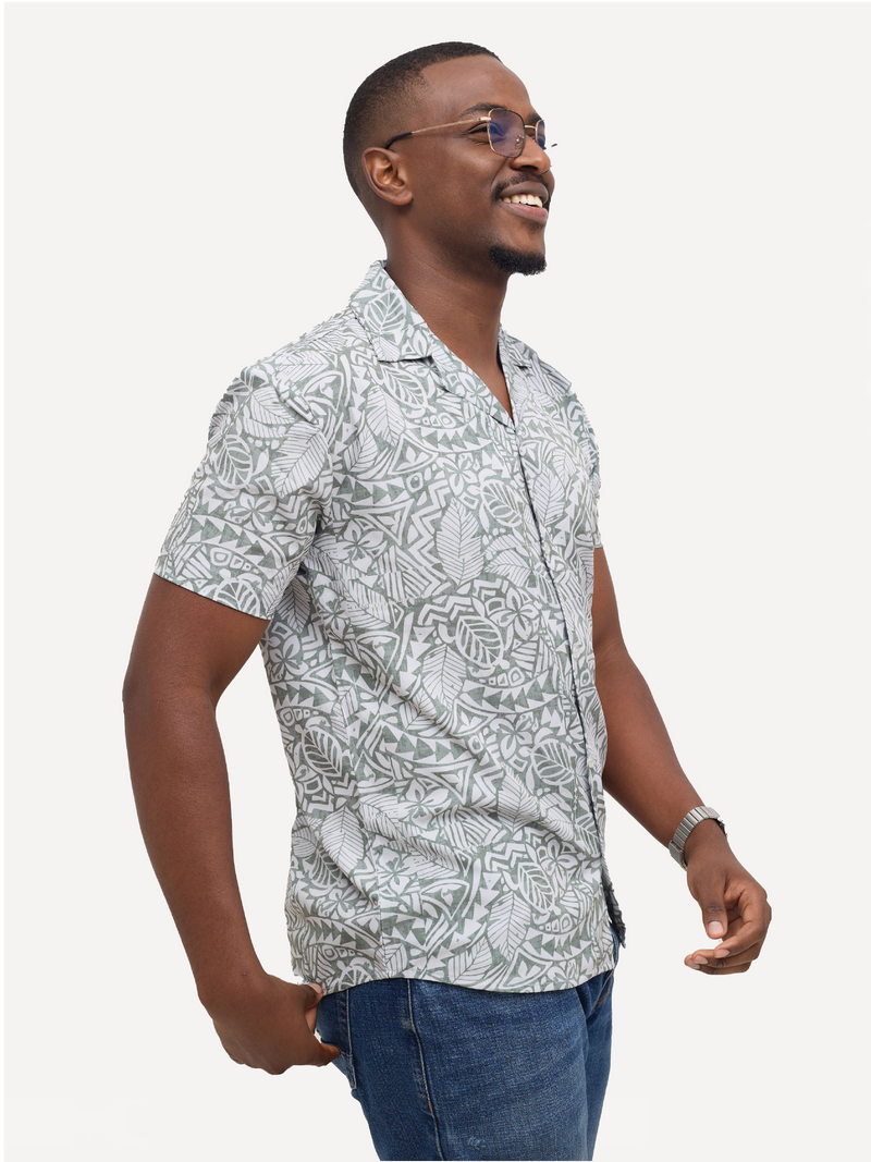 KaliShirts: Green Palm Print