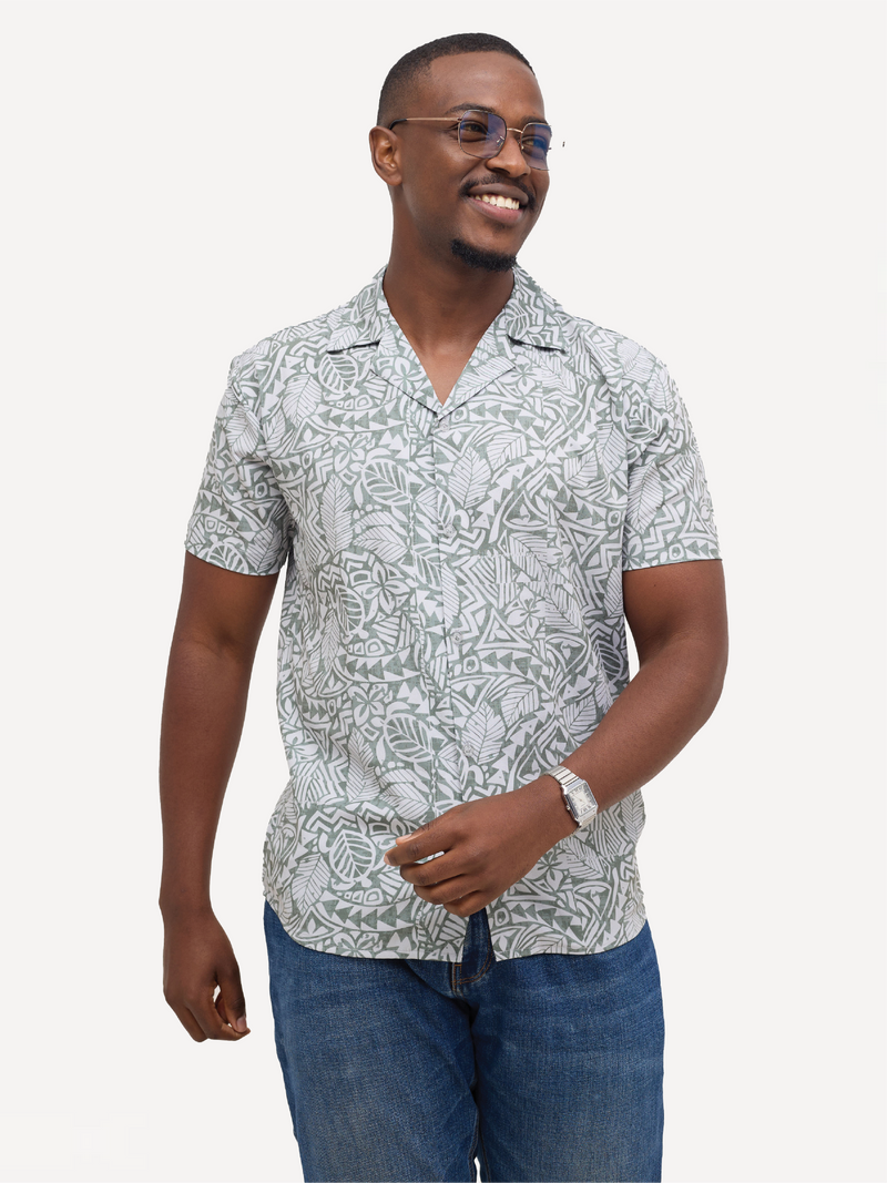 KaliShirts: Green Palm Print