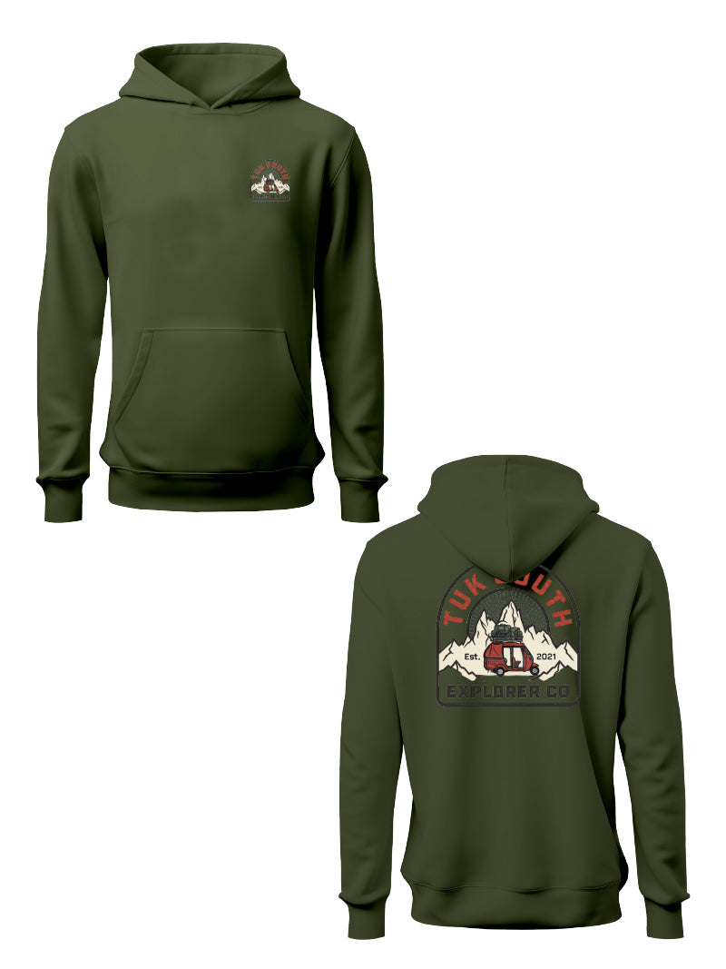 Kali Graphic Hoodies: Jungle Green with The Explorer Division