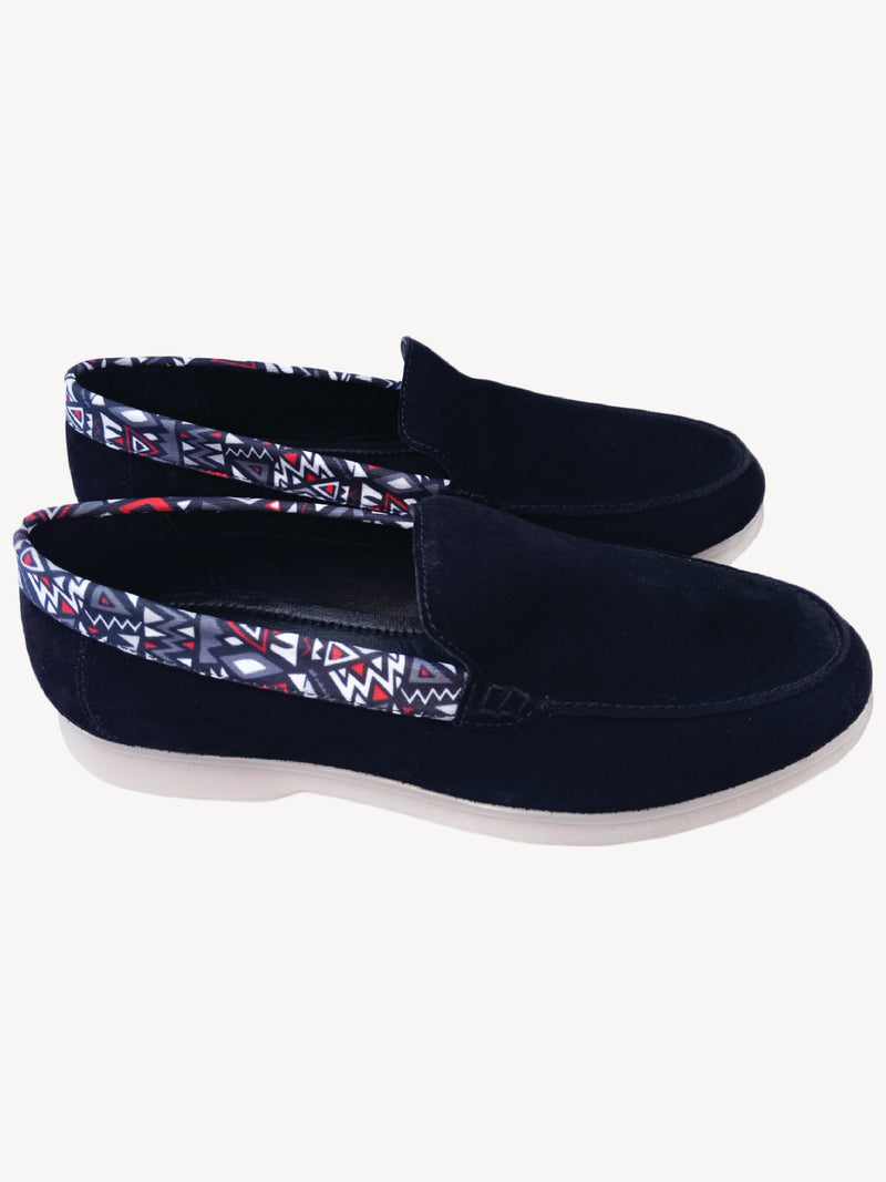 Loafers: Black with Red & Grey KK
