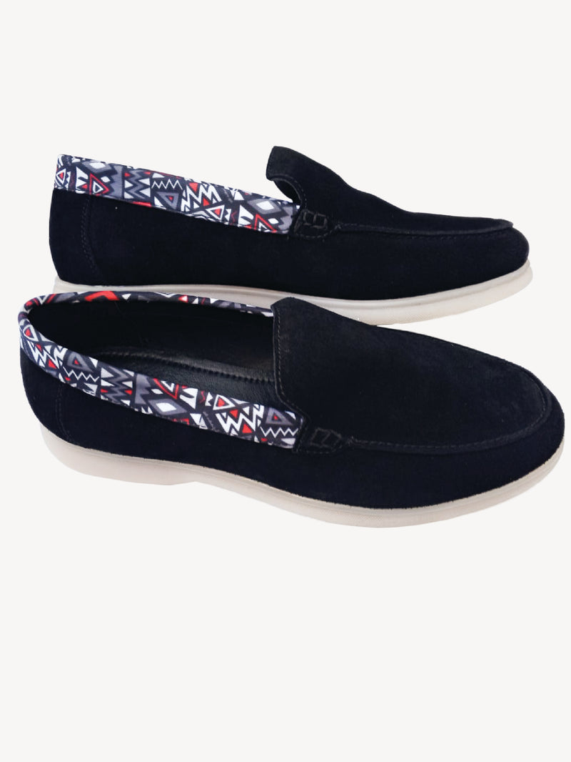 Loafers: Black with Red & Grey KK