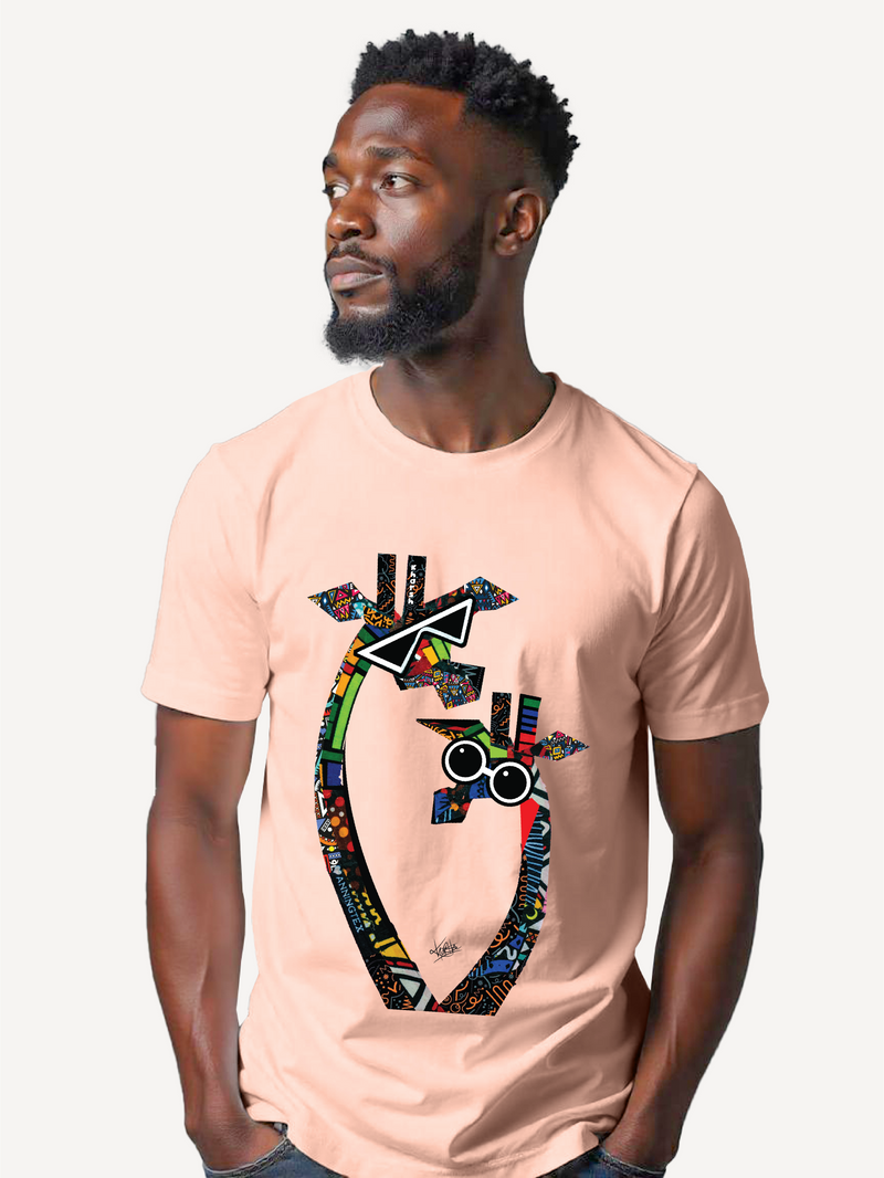 Kali Graphic Ts: Baby Pink with Twiga
