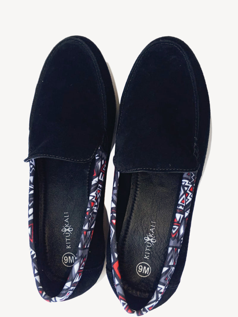Loafers: Black with Red & Grey KK