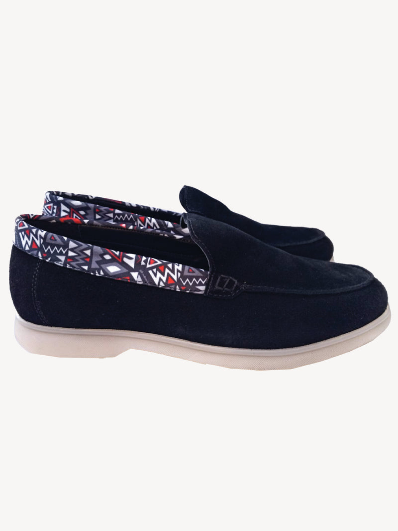 Loafers: Black with Red & Grey KK