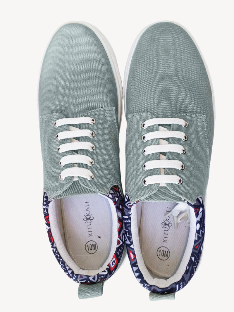 Canvas: Grey with Red & Grey KK