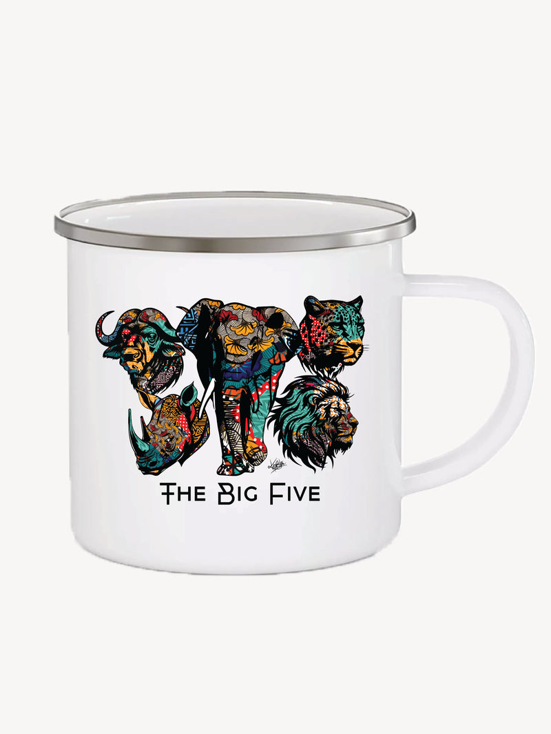Enamel Mugs: White with Big Five
