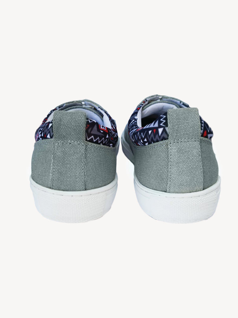 Canvas: Grey with Red & Grey KK
