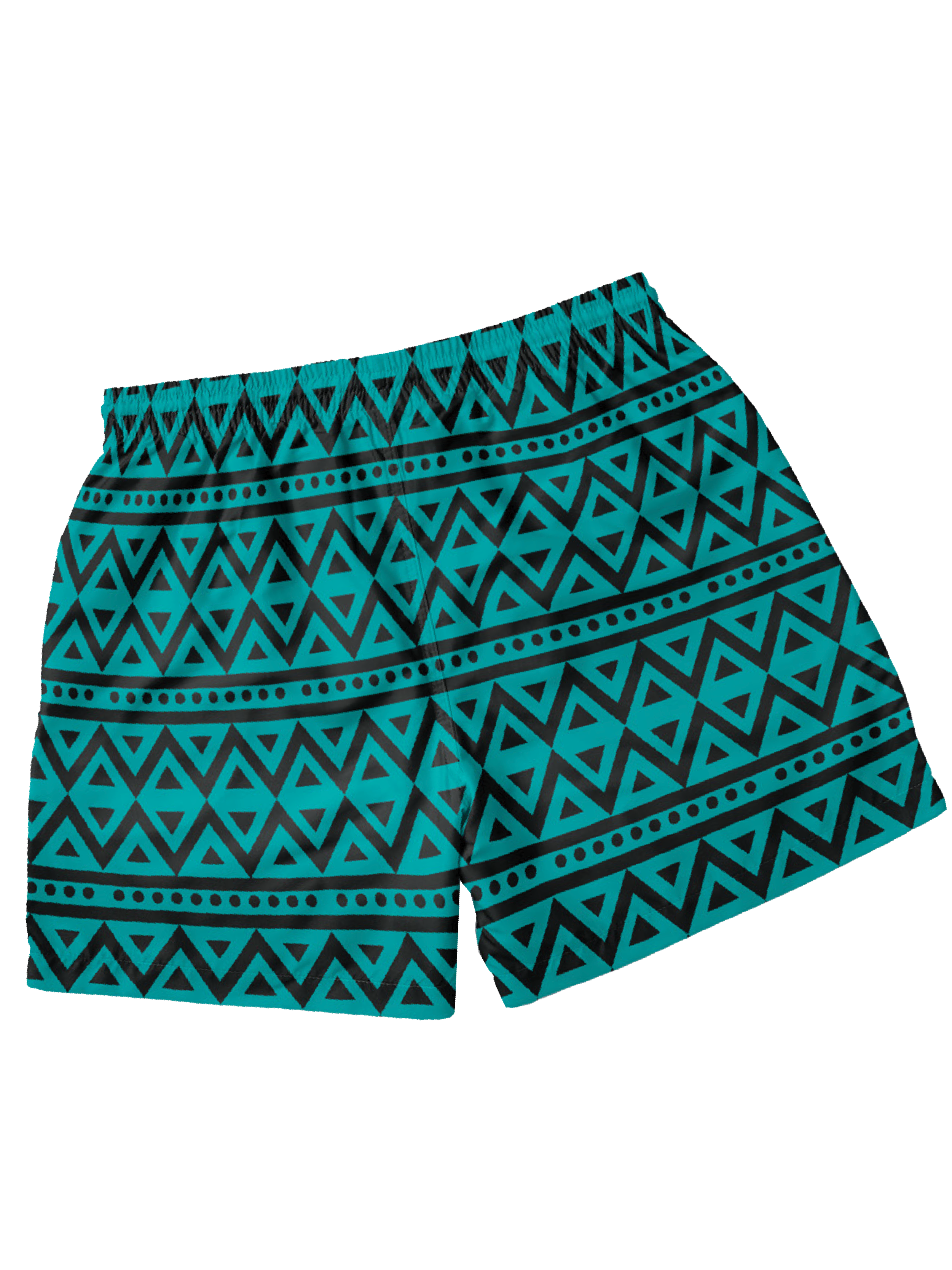 Kali Swim Shorts: Men - Teal Tribal