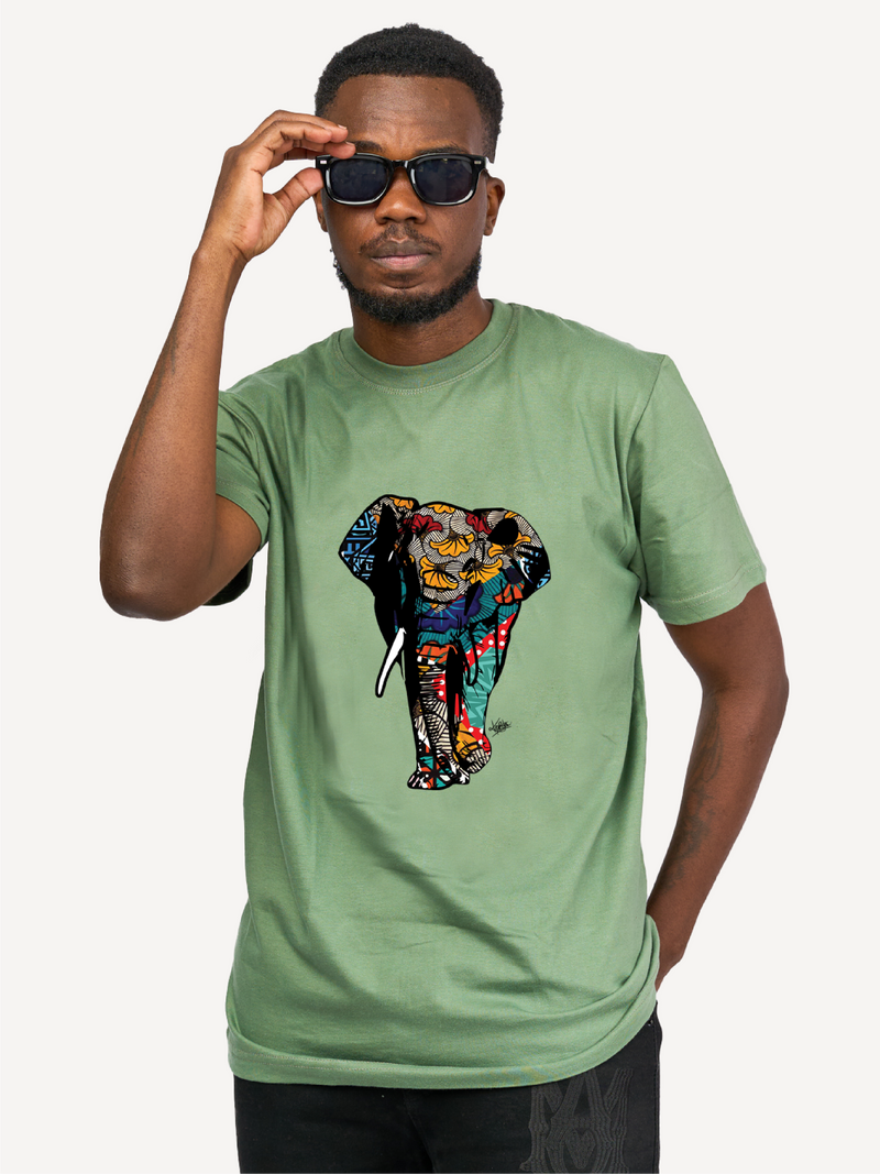 Kali Graphic Ts: Olive Green with Tembo 3