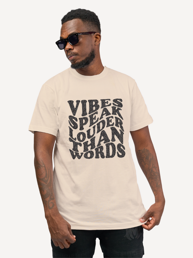 Kali Graphic Ts: Beige with Vibes