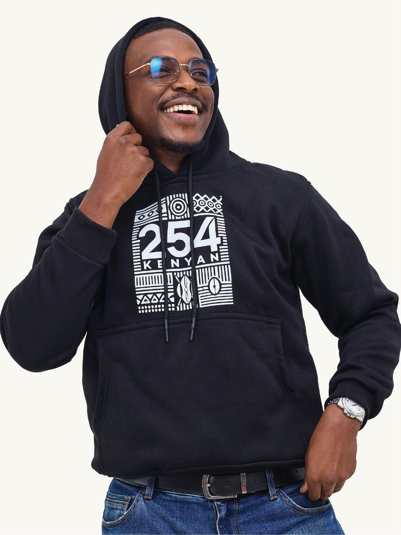 Kali Graphic Hoodies: Black with 254