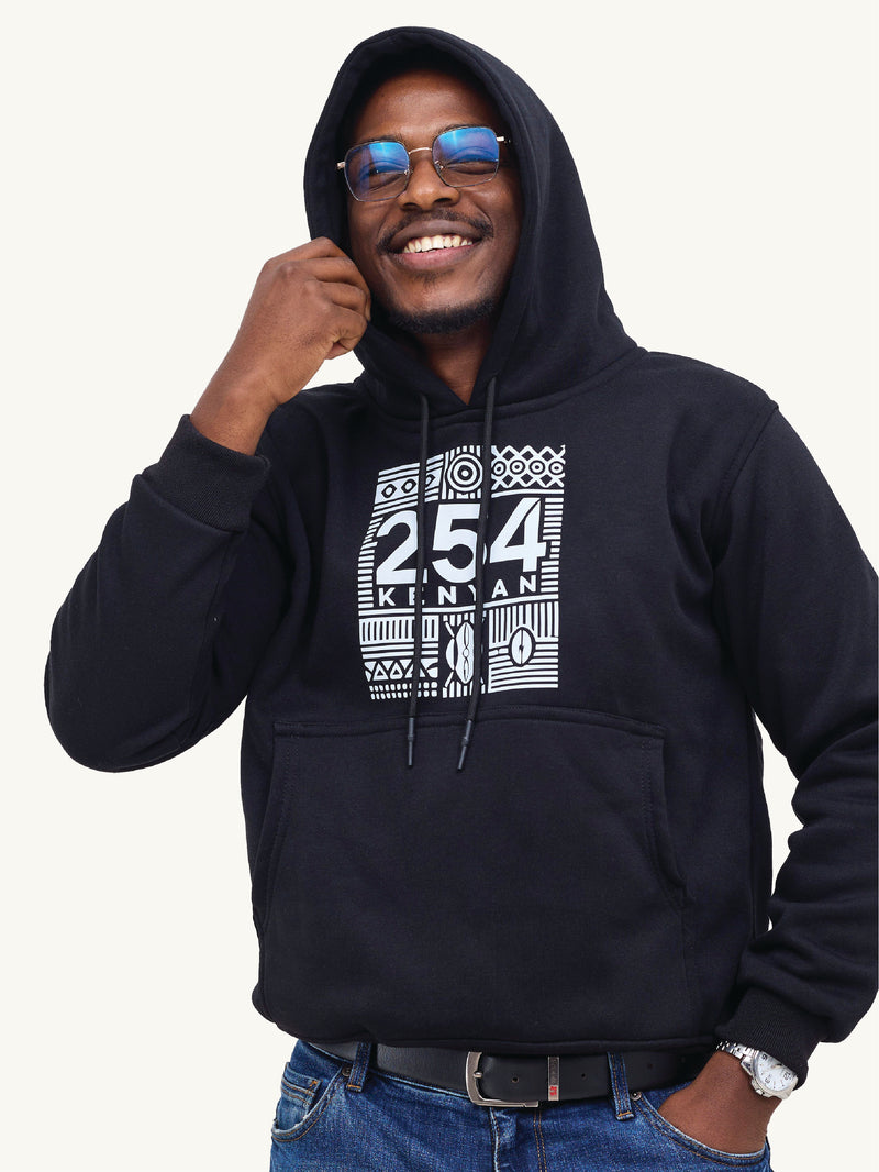 Kali Graphic Hoodies: Black with 254
