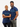 Kali Premium Polos: Navy with Black & Blue Tribal
