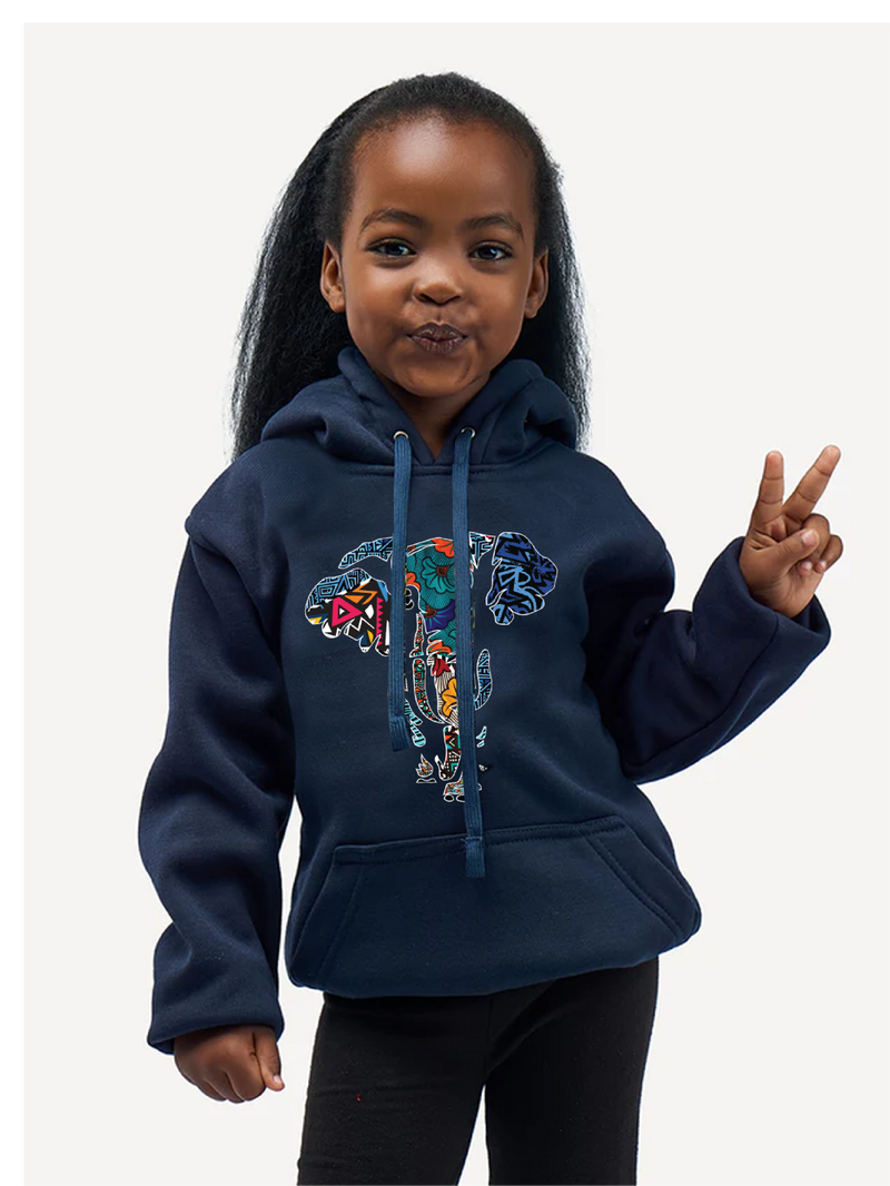 Kali Kids Graphic Hoodies: Navy with Tembo 2