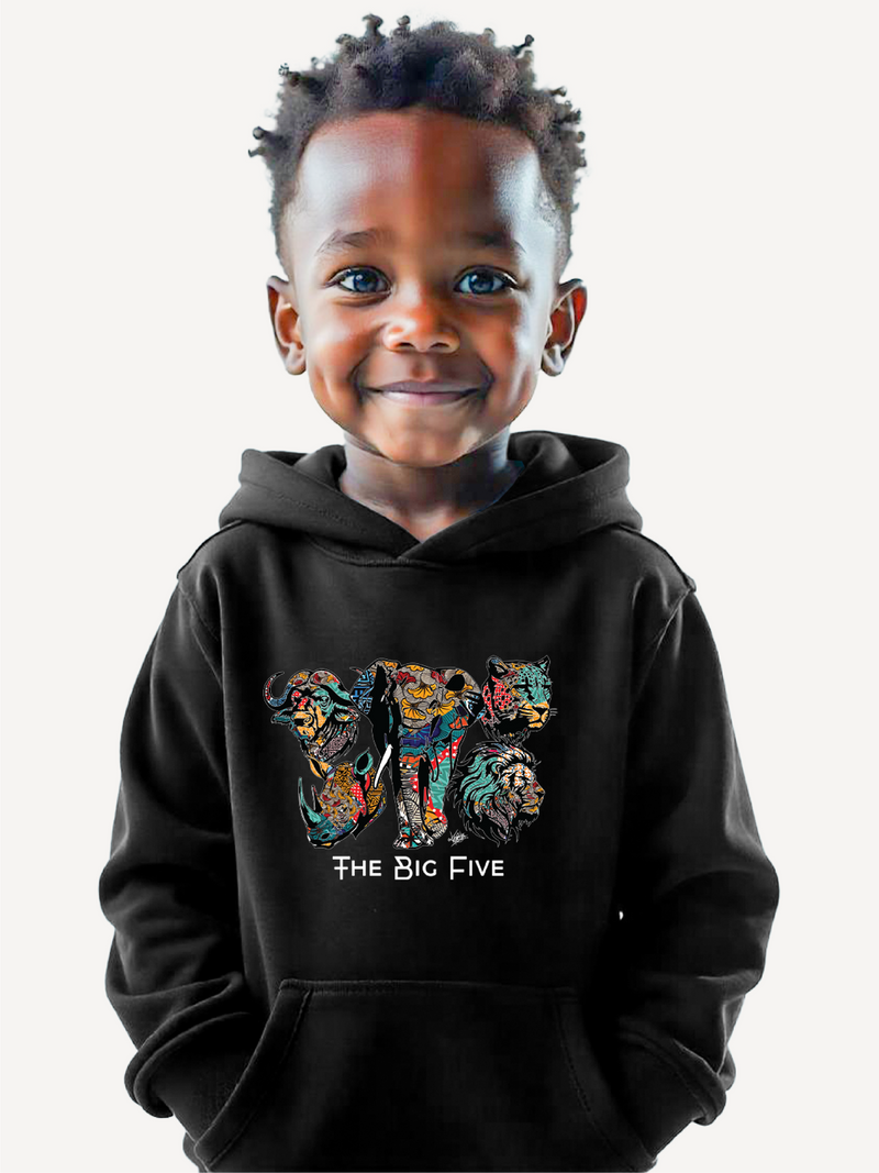 Kali Kids Graphic Hoodies: Black with Big Five