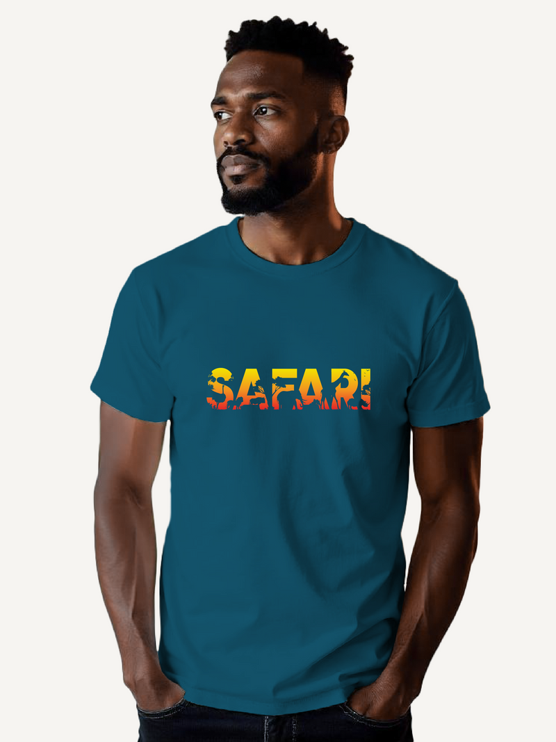 Kali Graphic Ts: Petrol Blue with Safari II