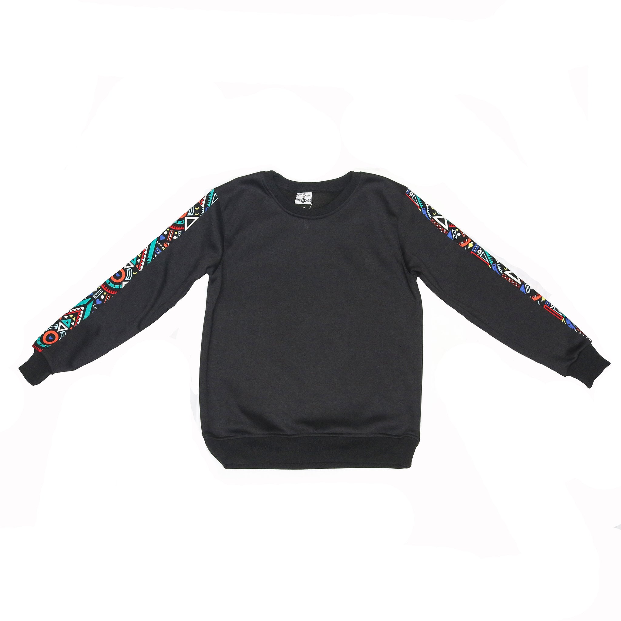 Kali Sweats: Top - Black with Blue Tribal