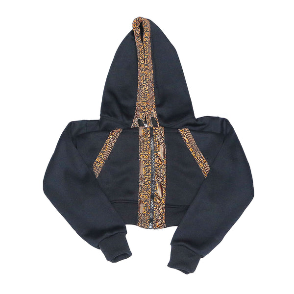 Kali Kids Zipper Hoodies: Black with Gold KK