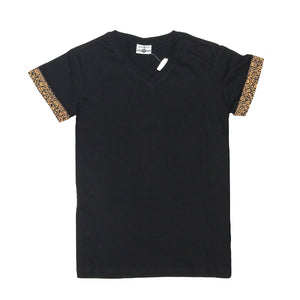 Kali Premium V-neck Ts: Black with Gold KK Print (SLEEVES)