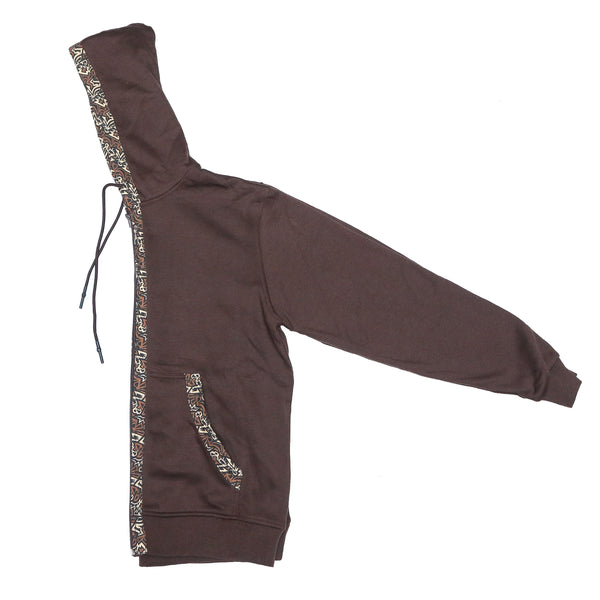 Kali Zipper Hoodies: Dark Brown with Brown KK