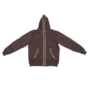 Kali Zipper Hoodies: Dark Brown with Brown KK