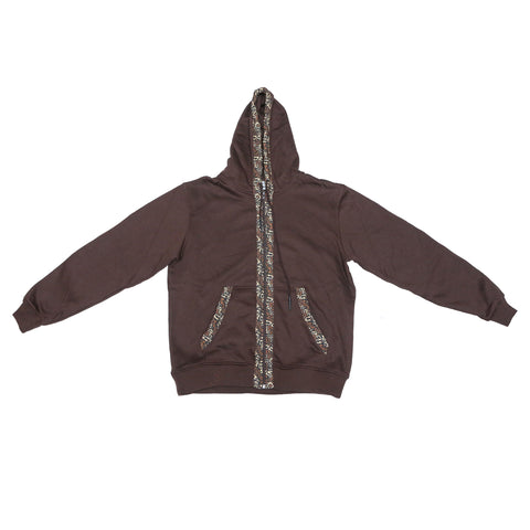 Kali Zipper Hoodies: Dark Brown with Brown KK