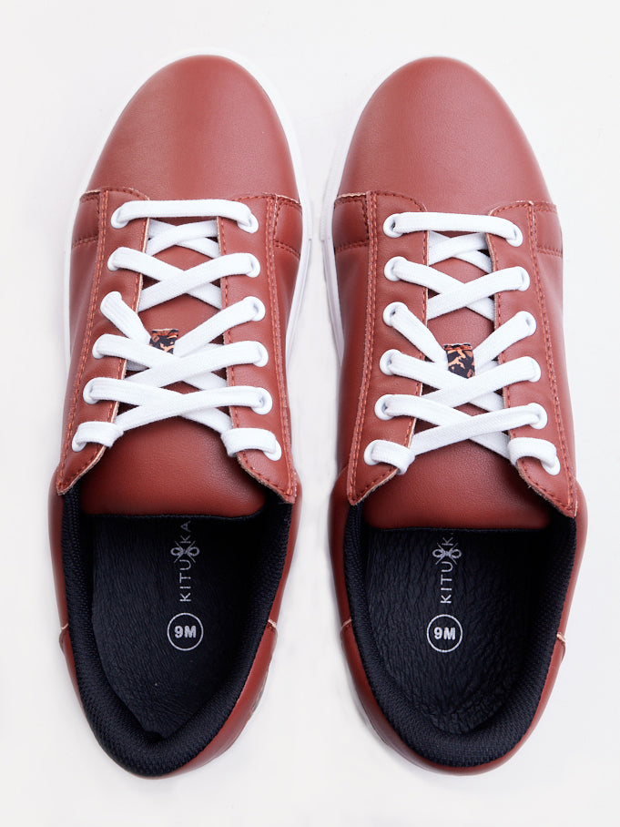 Brown Leather with Brown KK Print (Subtle)