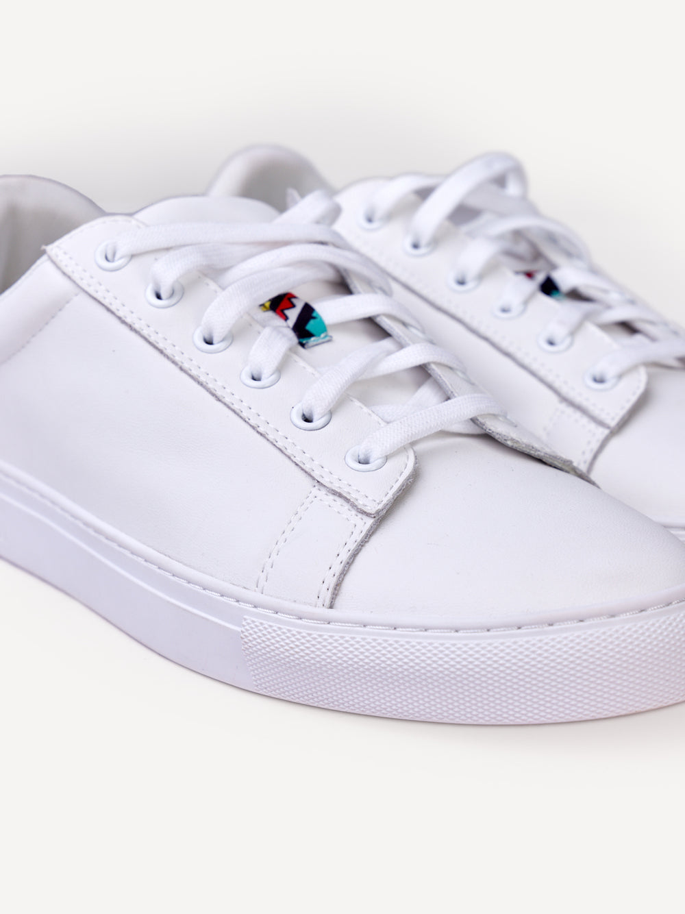 White leather with Blue Tribal (Subtle)