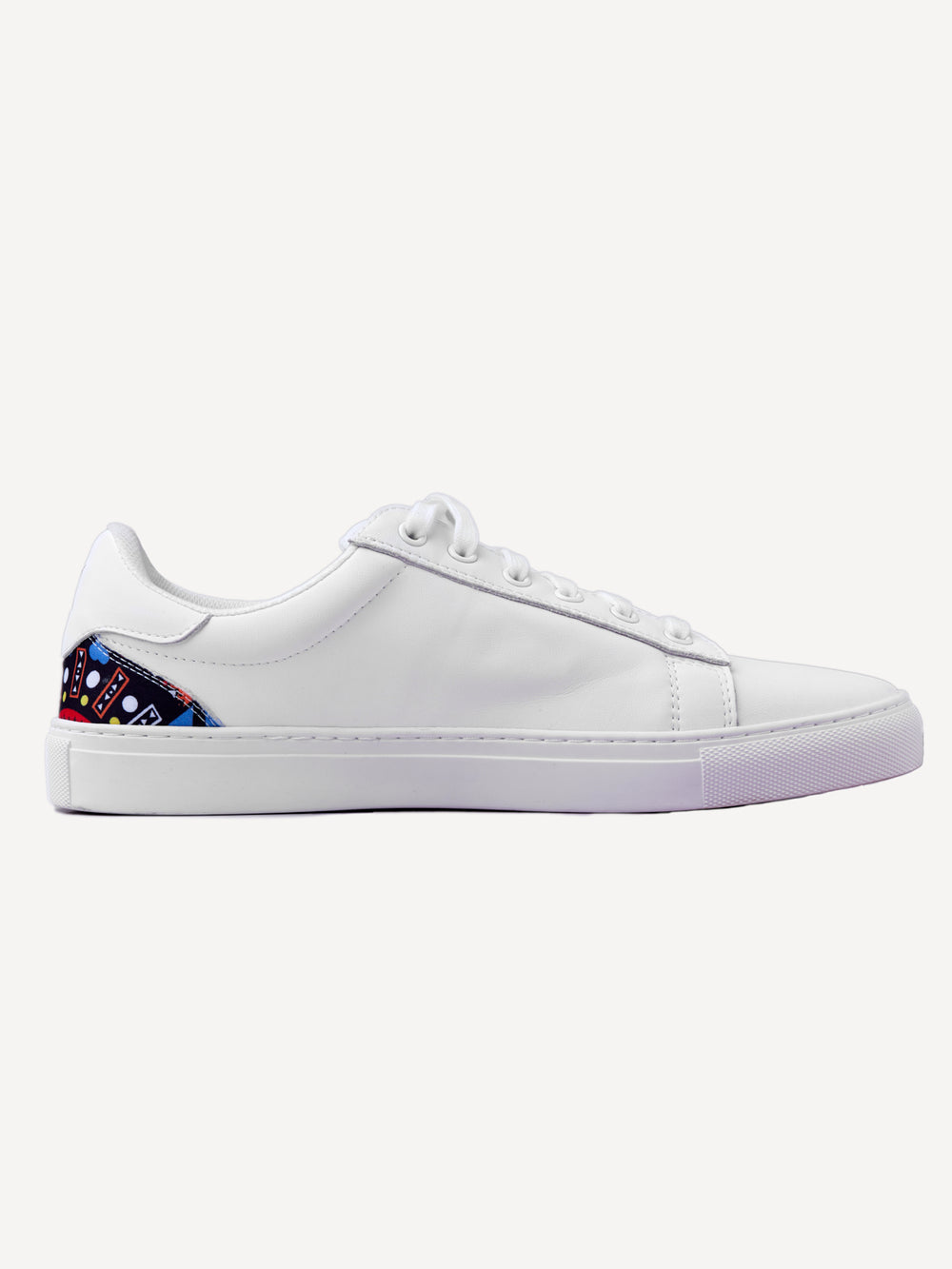 White leather with Blue Tribal (Subtle)