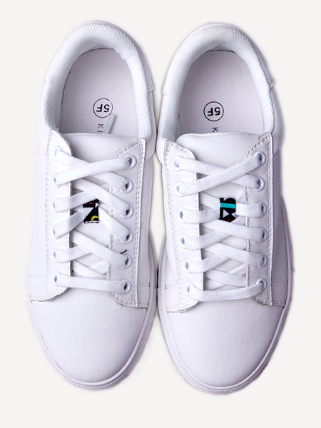 White leather with Blue Tribal (Subtle)