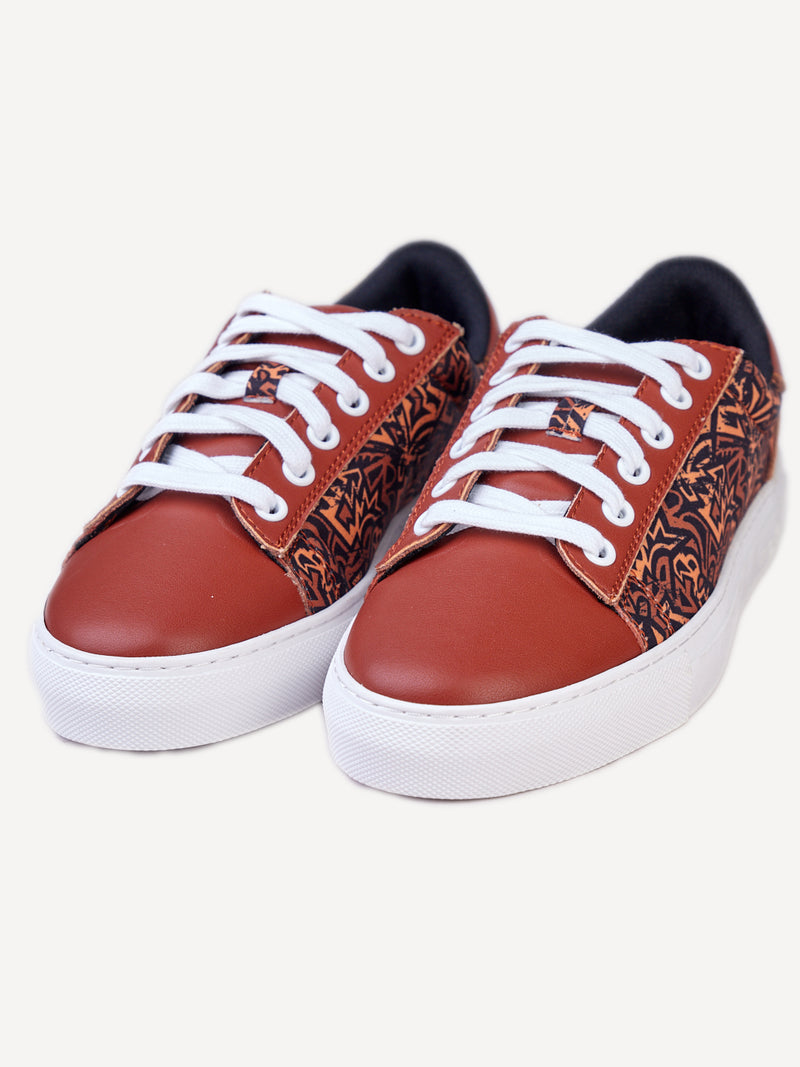 Brown Leather with Brown KK Print (Vibrant)