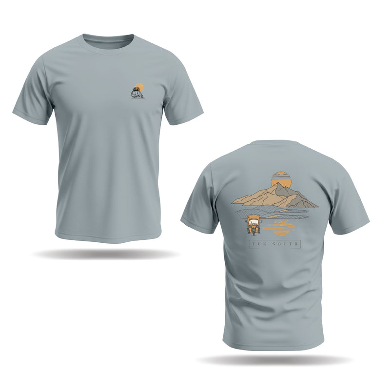 Kali Graphic Ts: Arona Grey with Mountains & Mirages
