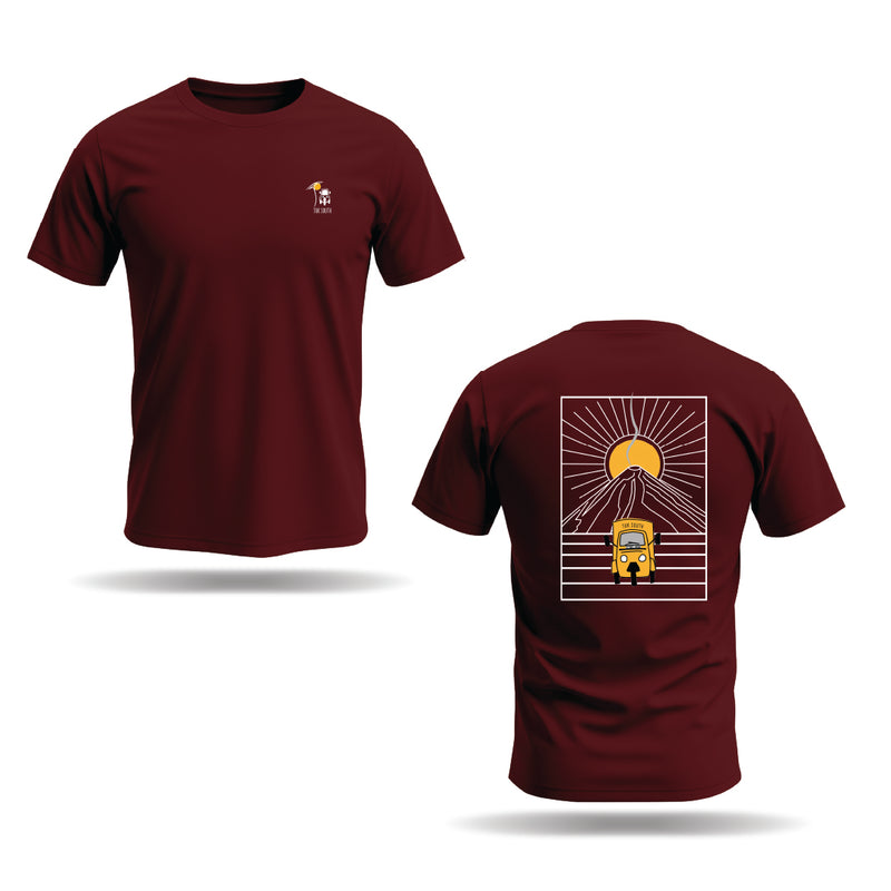 Kali Graphic Ts: Burgundy with Mt. Lengai