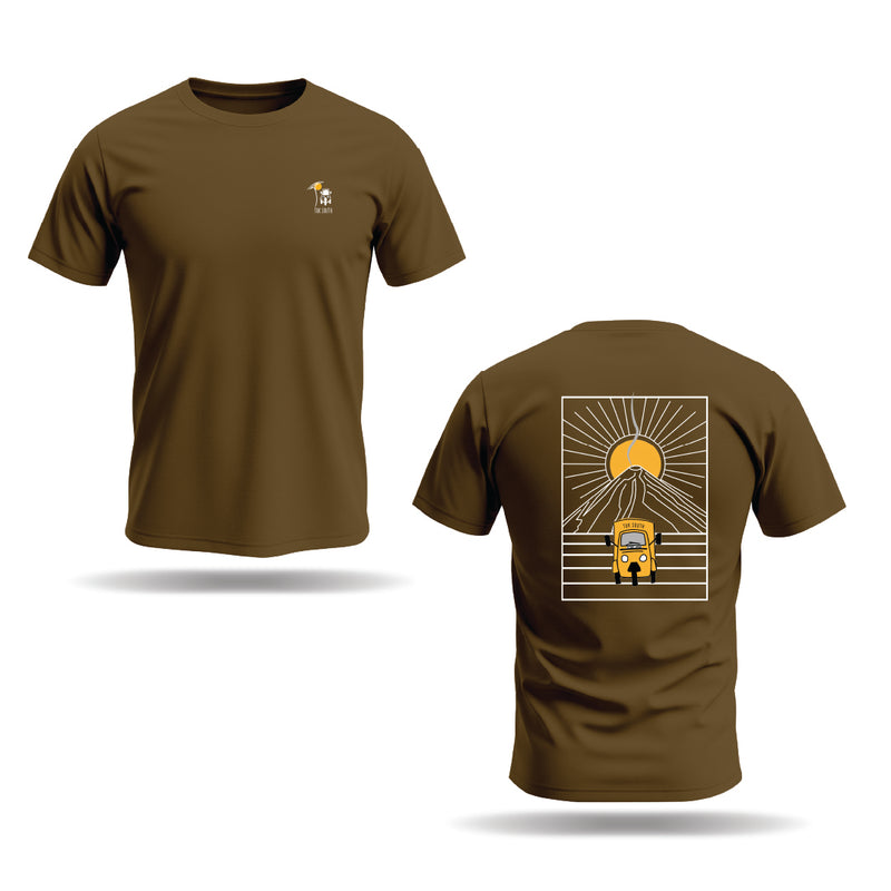 Kali Graphic Ts: Vintage Umber with Mt. Lengai