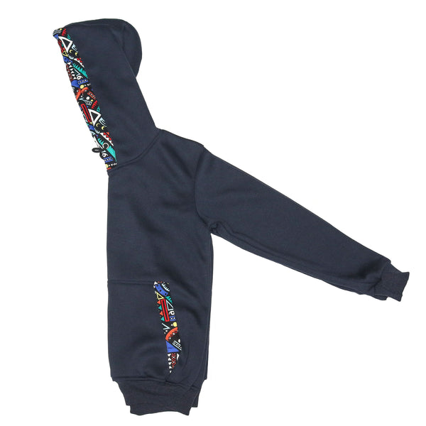 Kali Hoodies: Navy with Blue Tribal