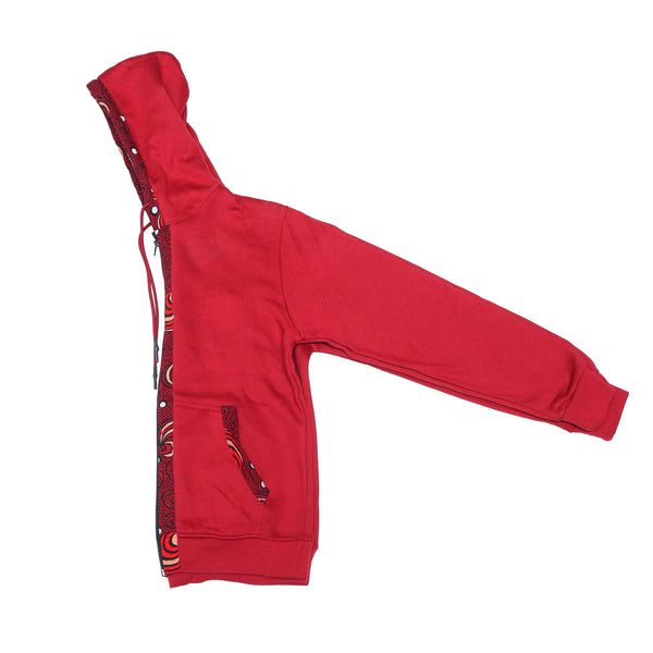 Kali Zipper Hoodies: Cherry Red with Zizi
