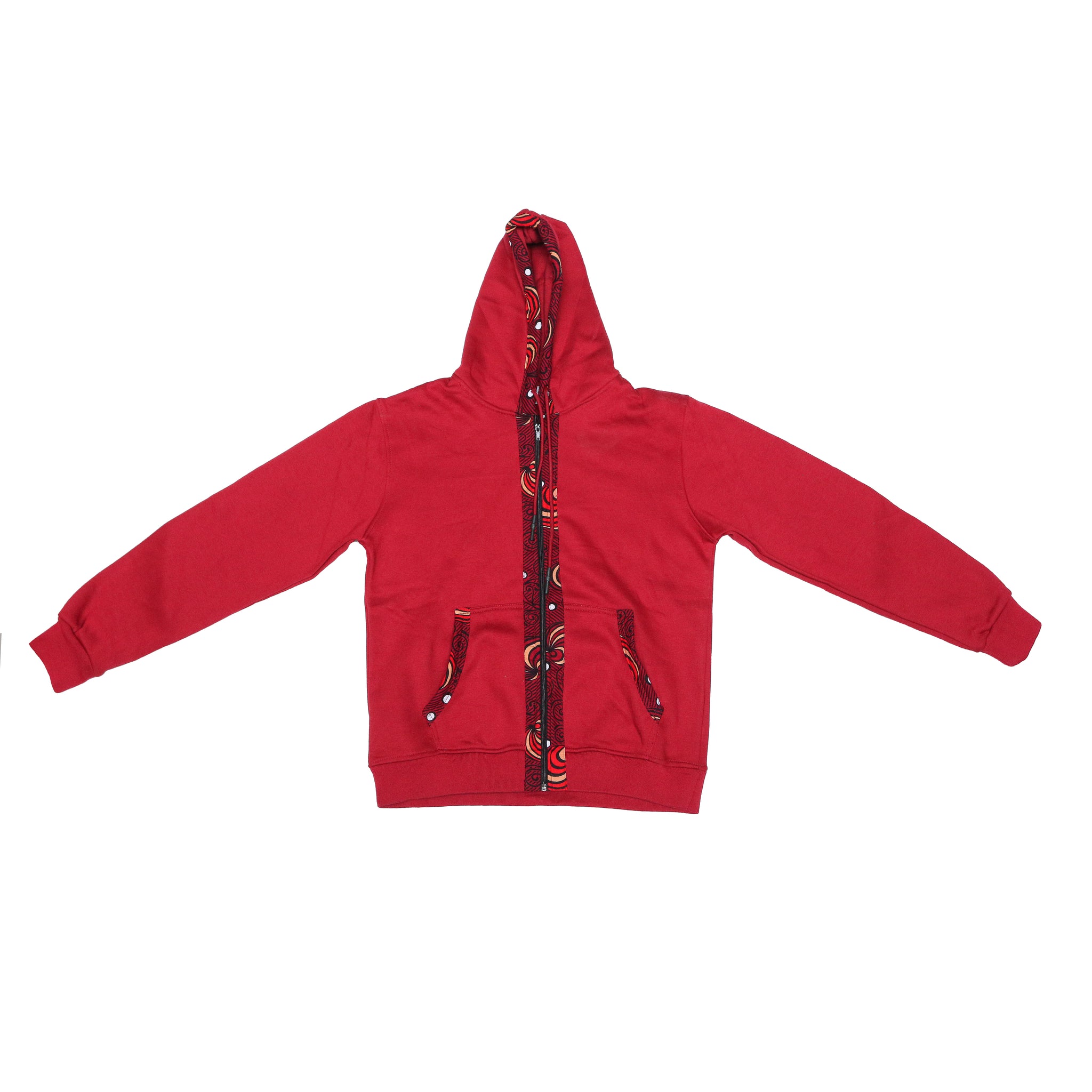 Kali Zipper Hoodies: Cherry Red with Zizi