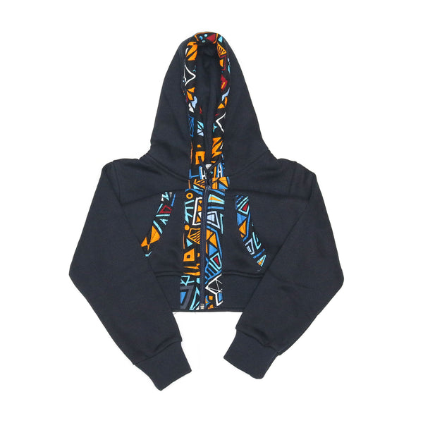 Kali Kids Zipper Hoodies: Navy with Bara