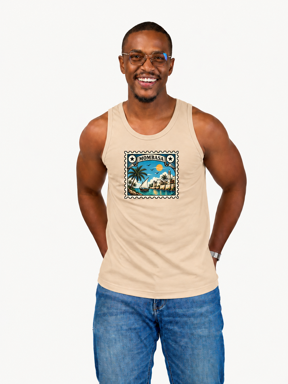 Kali Clearance B/F26 Tanks: Beige with Mombasa Stamp