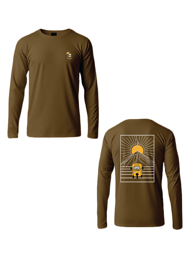Kali Long-Sleeve Graphic Ts: Vintage Umber with Mt. Lengai