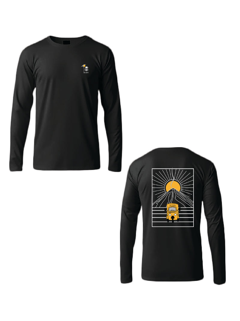 Kali Long-Sleeve Graphic Ts: Black with Mt. Lengai