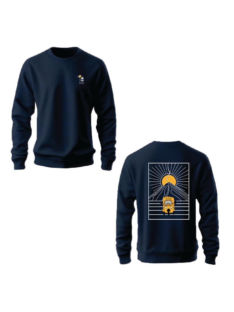 Kali Graphic Sweats: Top - Navy with Mt. Lengai