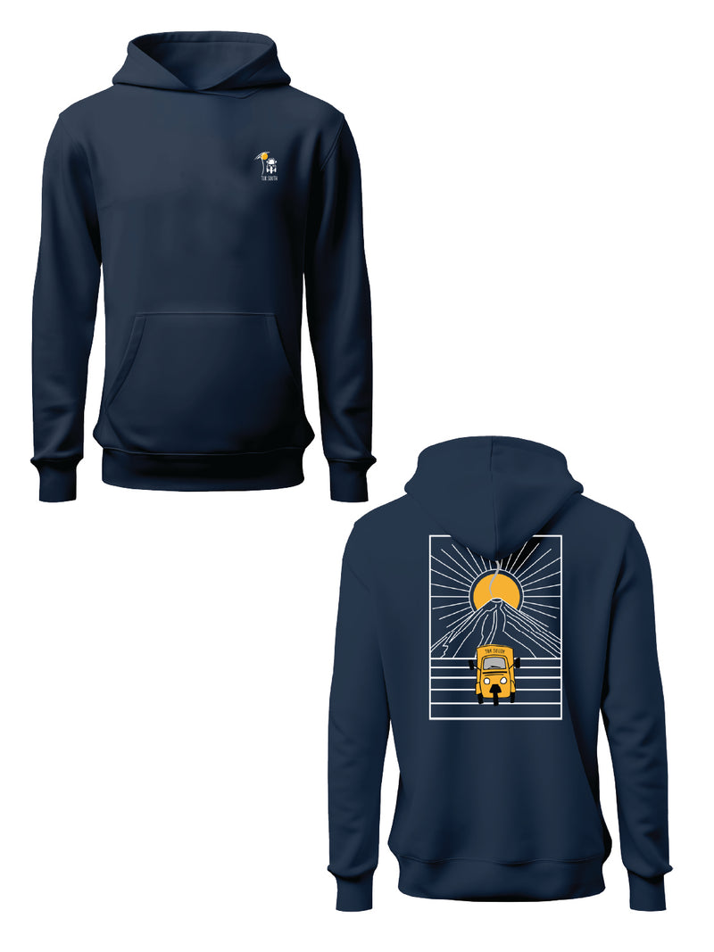 Kali Graphic Hoodies: Navy with Mt. Lengai