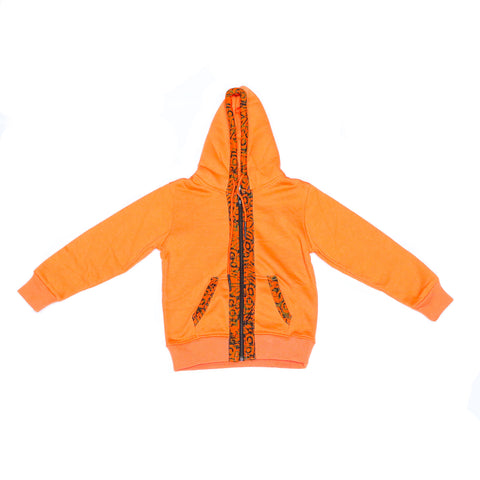 Kali Kids Zipper Hoodies: Orange with Marara