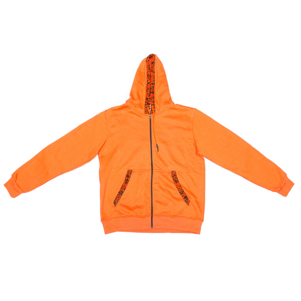 Kali Zipper Hoodies: Orange with Marara