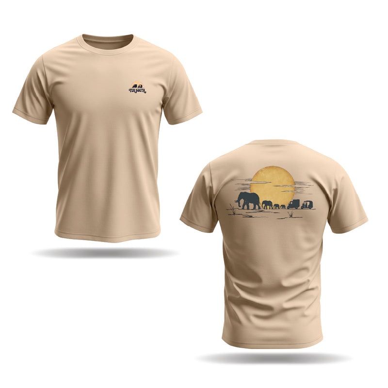 Kali Graphic Ts: Beige with Part of The Herd