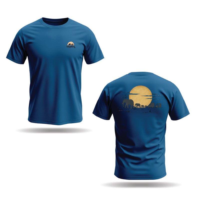 Kali Graphic Ts: Petrol Blue with Part of The Herd