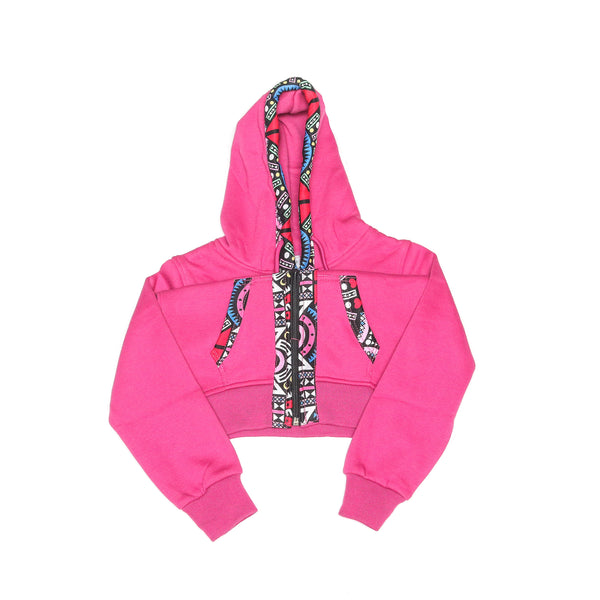 Kali Kids Zipper Hoodies: Pink with Pink Tribal